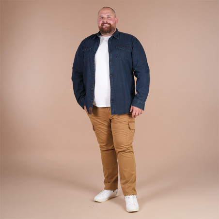 CHEMISE MANCHES LONGUES SELECTED RUGBY RUCKFIELD BLEU MARINE