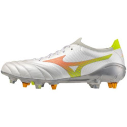 Crampons Hybrides Mizuno Morelia Neo V B Élite Mix Blanche et Orange