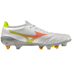 Crampons Hybrides Mizuno Morelia Neo V B Élite Mix Blanche et Orange