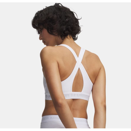 Brassière de sport à dos croisé Under Armour blanche
