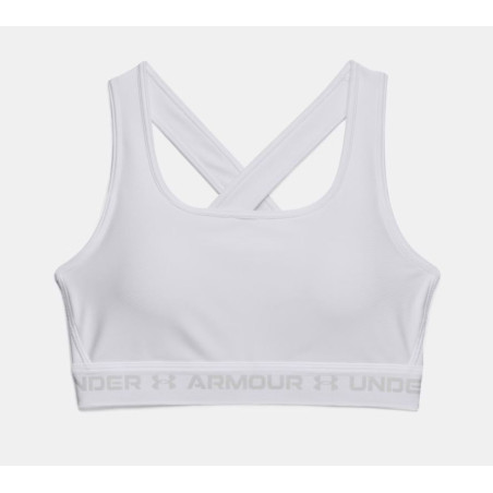 Brassière de sport à dos croisé Under Armour blanche
