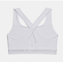Brassière de sport à dos croisé Under Armour blanche