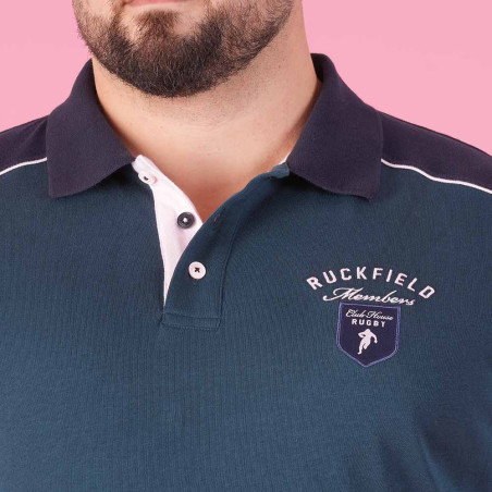 POLO MANCHES COURTES RUCKFIELD bleu pétrole