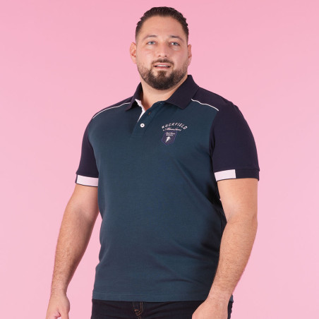 POLO MANCHES COURTES RUCKFIELD bleu pétrole