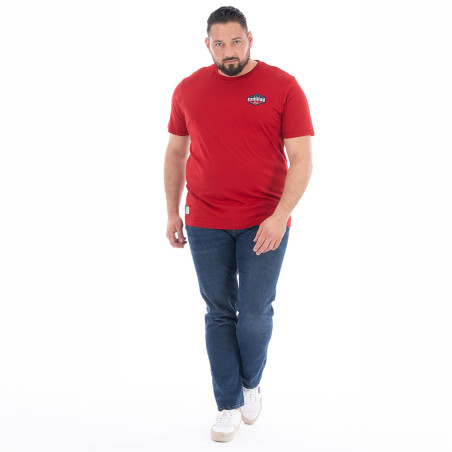 T-SHIRT MANCHES COURTES RUCKFIELD ROUGE FONCE