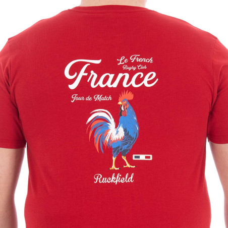 T-SHIRT MANCHES COURTES RUCKFIELD ROUGE FONCE