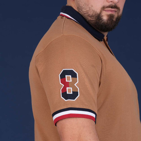 POLO MANCHES COURTES RUCKFIELD BEIGE FONCE