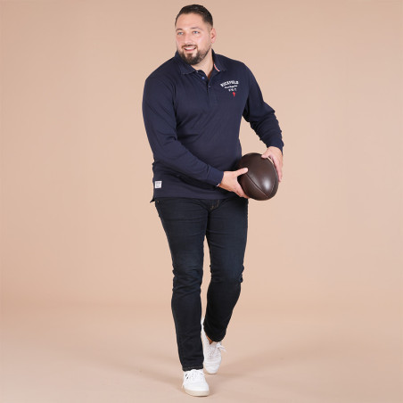 POLO MANCHES LONGUES RUCKFIELD BLEU MARINE