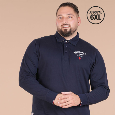 POLO MANCHES LONGUES RUCKFIELD BLEU MARINE