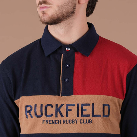 POLO MANCHES LONGUES RUCKFIELD BLEU MARINE