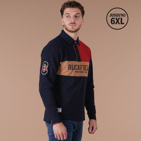 POLO MANCHES LONGUES RUCKFIELD BLEU MARINE