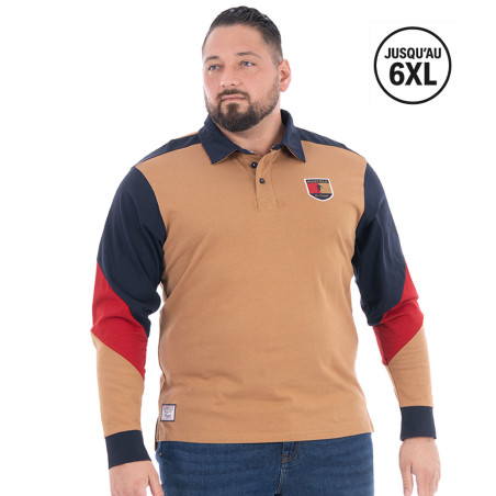 POLO MANCHES LONGUES RUCKFIELD BEIGE FONCE