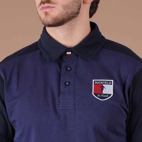POLO MANCHES LONGUES RUCKFIELD Bleu fonce