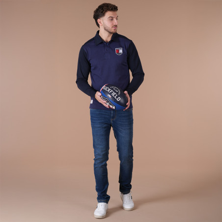 POLO MANCHES LONGUES RUCKFIELD Bleu fonce
