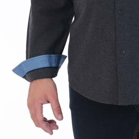 CHEMISE MANCHES LONGUES RUCKFIELD GRIS FONCE