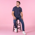 T-SHIRT MANCHES COURTES RUCKFIELD Bleu chiné