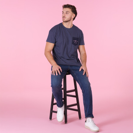 T-SHIRT MANCHES COURTES RUCKFIELD Bleu chiné