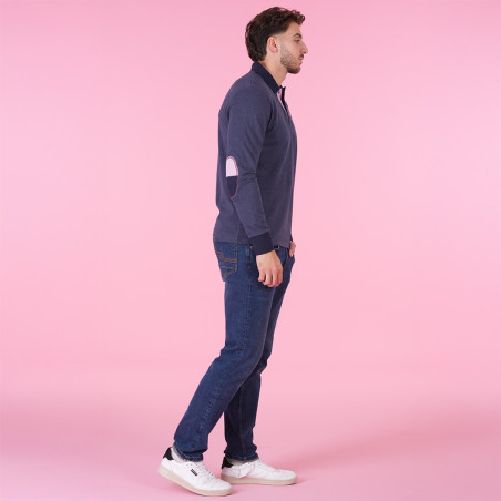 POLO MANCHES LONGUES RUCKFIELD Bleu chiné