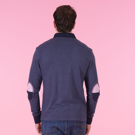 POLO MANCHES LONGUES RUCKFIELD Bleu chiné