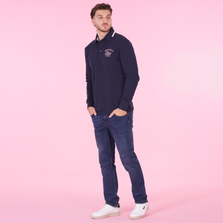 POLO MANCHES LONGUES RUCKFIELD BLEU MARINE