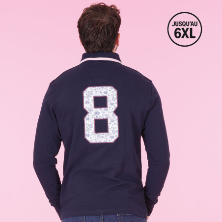 POLO MANCHES LONGUES RUCKFIELD BLEU MARINE
