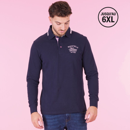 POLO MANCHES LONGUES RUCKFIELD BLEU MARINE