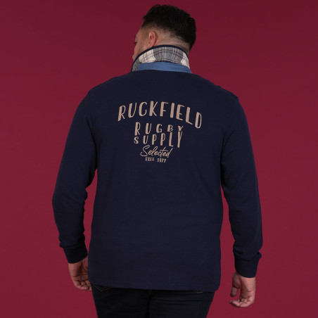 POLO MANCHES LONGUES RUCKFIELD BLEU MARINE