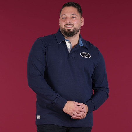 POLO MANCHES LONGUES RUCKFIELD BLEU MARINE